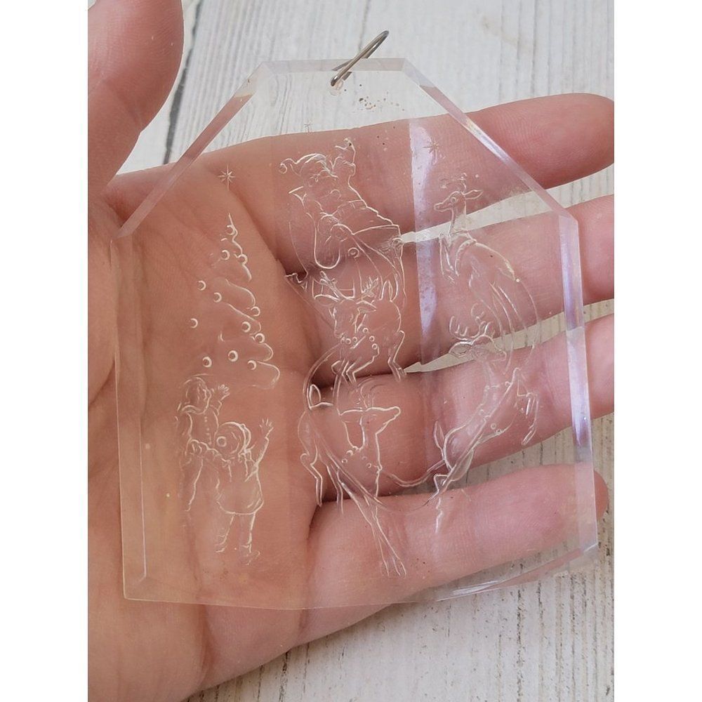 Acrylic Santa claus Xmas night reindeer kids ornament decor